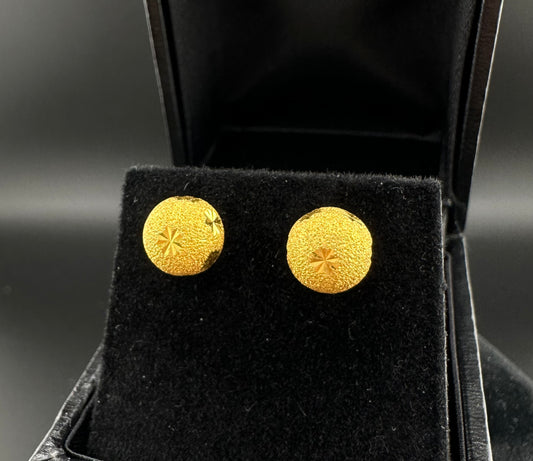 24K gold Solid Ball Earrings