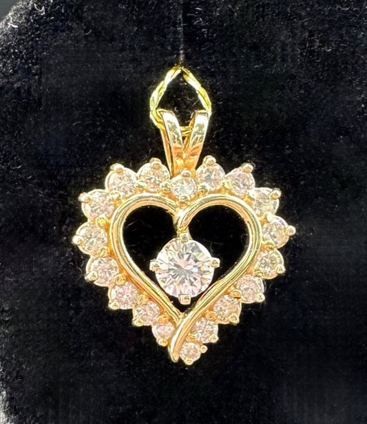 Heart Diamond 14k Gold Pendant