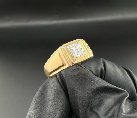 14K Gold Diamond Men Ring