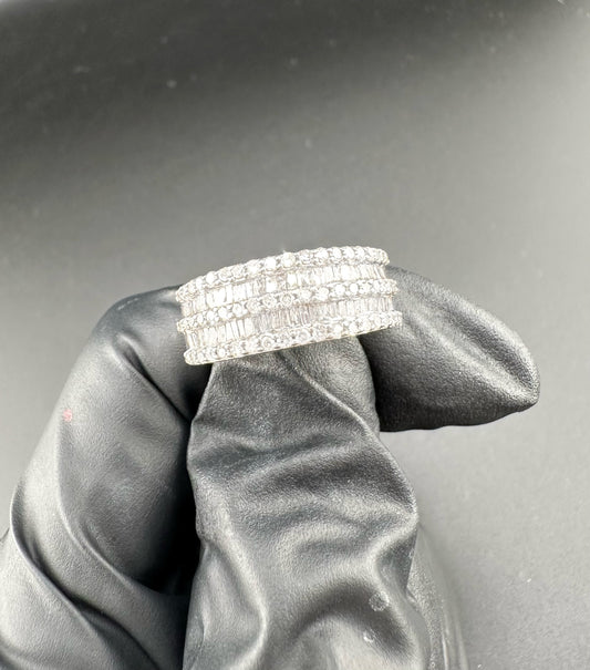 Round and Baguette Band Diamond Ring